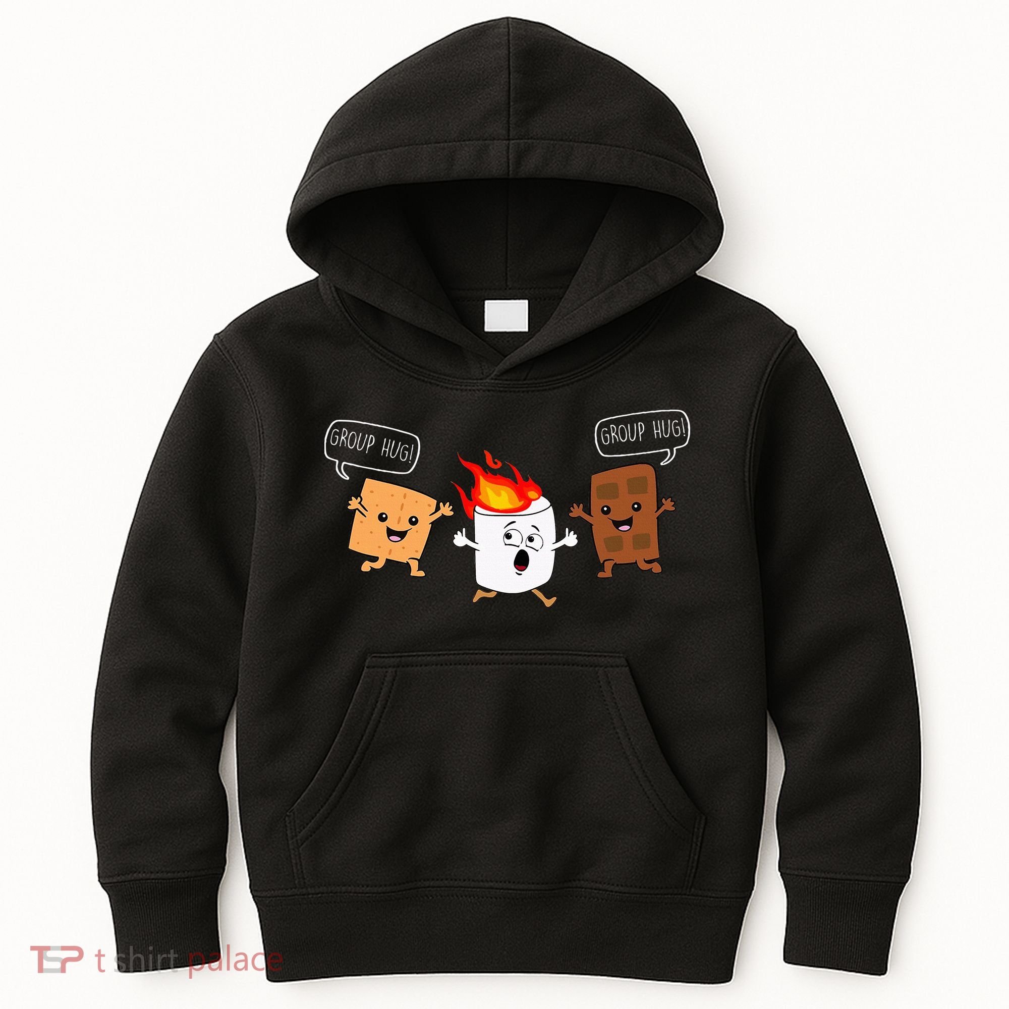 Group Hug Camping Campfire Chocolate Marshmallow SMores Kids Hoodie