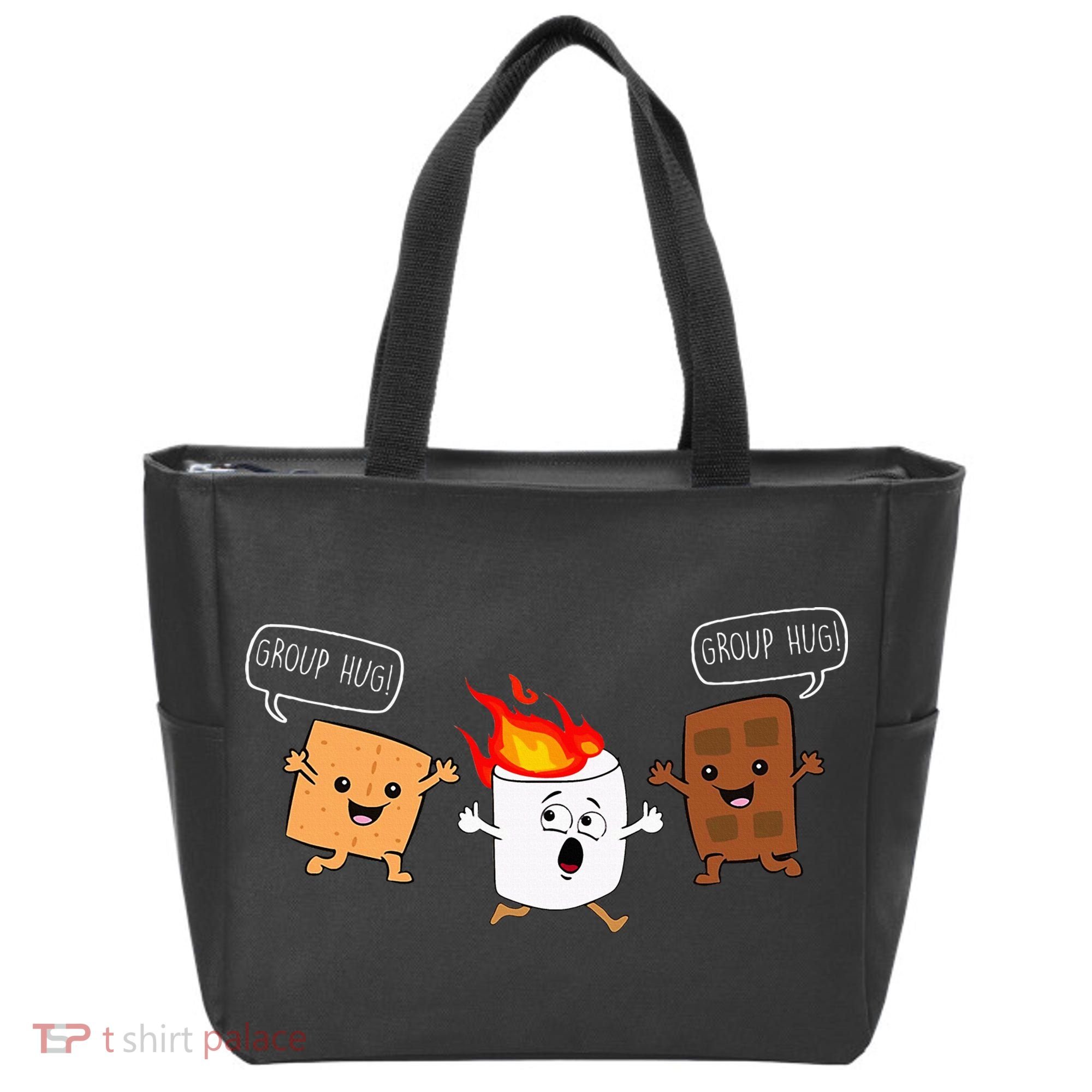 Group Hug Camping Campfire Chocolate Marshmallow SMores Tote Bag