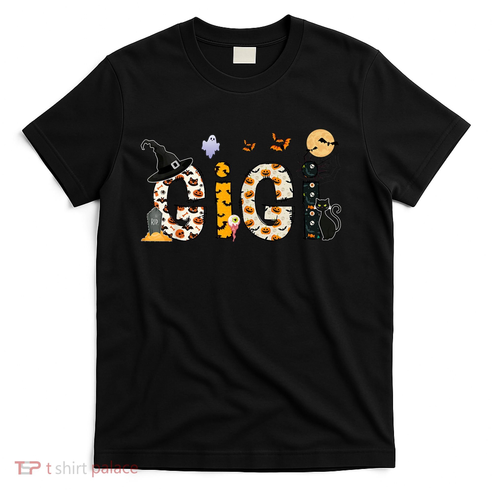 Gigi Halloween Costume Spider, Ghost, Pumpkin, Witch Hat T-Shirt