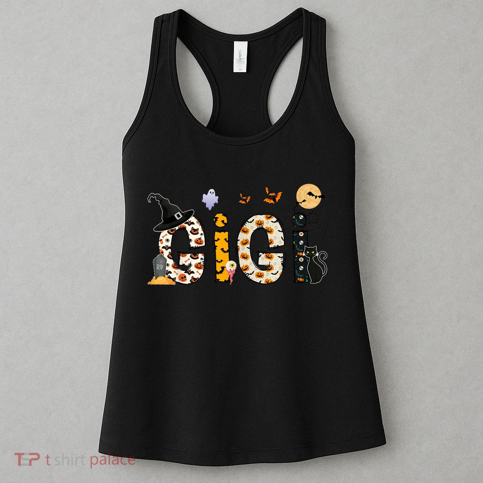 Gigi Halloween Costume Spider, Ghost, Pumpkin, Witch Hat Women's Tank Top
