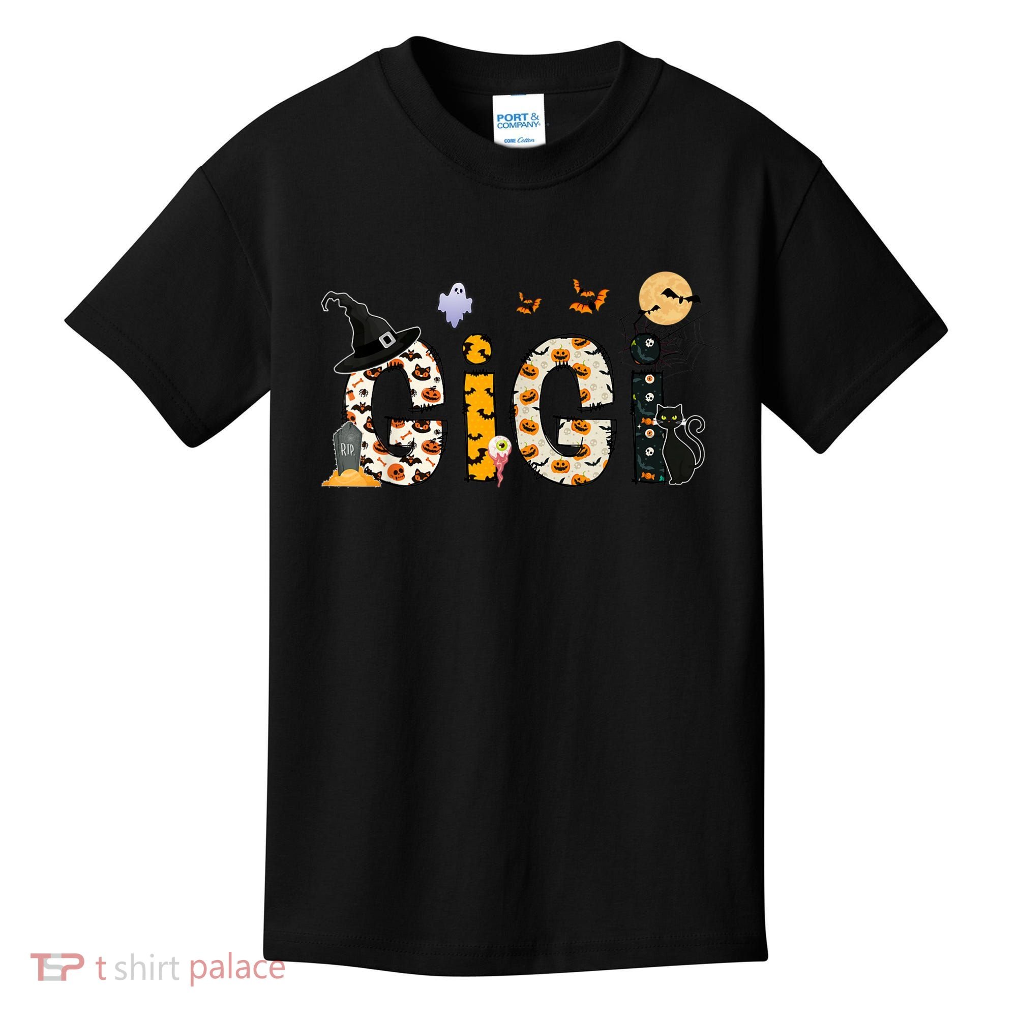 Gigi Halloween Costume Spider, Ghost, Pumpkin, Witch Hat Kids T-Shirt