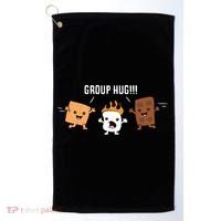 Group Hug Camping Campfire Chocolate Marshmallow S'mores Gift Golf Towel thumb 0
