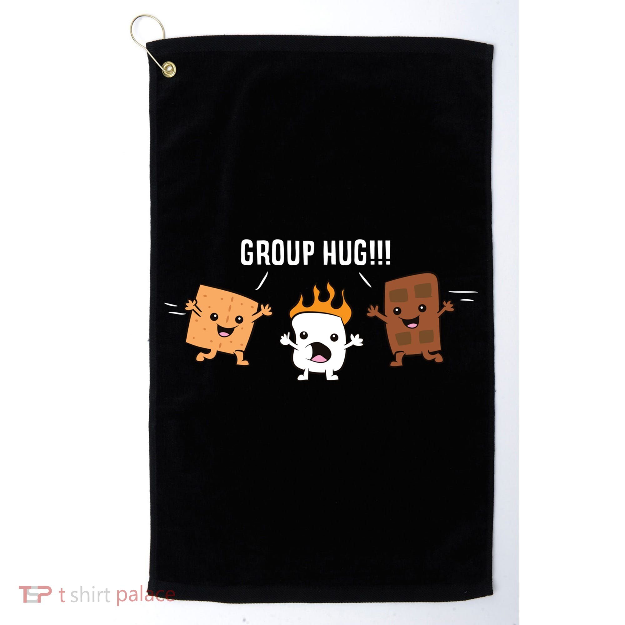 Group Hug Camping Campfire Chocolate Marshmallow S'mores Gift Golf Towel