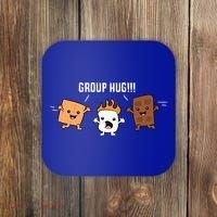 Group Hug Camping Campfire Chocolate Marshmallow S'mores Gift Coaster thumb 0