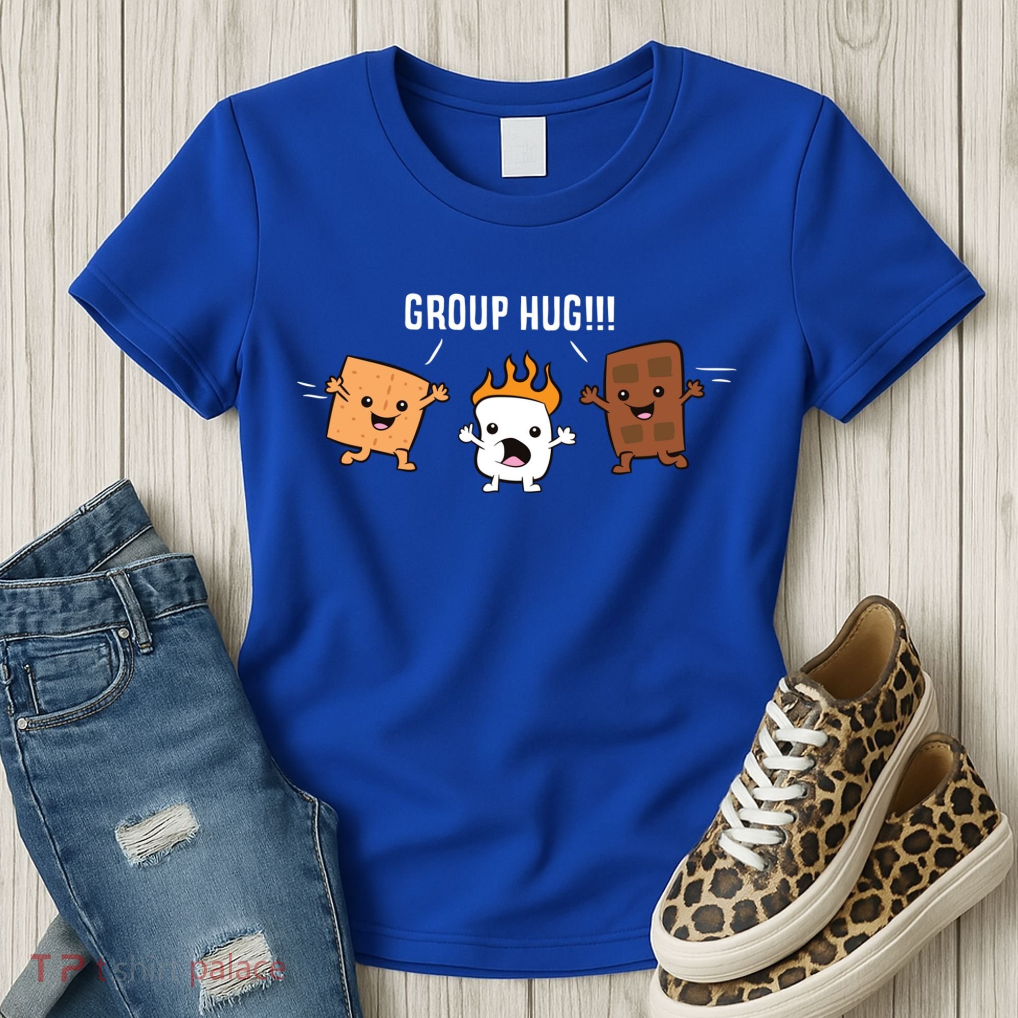 Group Hug Camping Campfire Chocolate Marshmallow S'mores Gift Women's T-Shirt