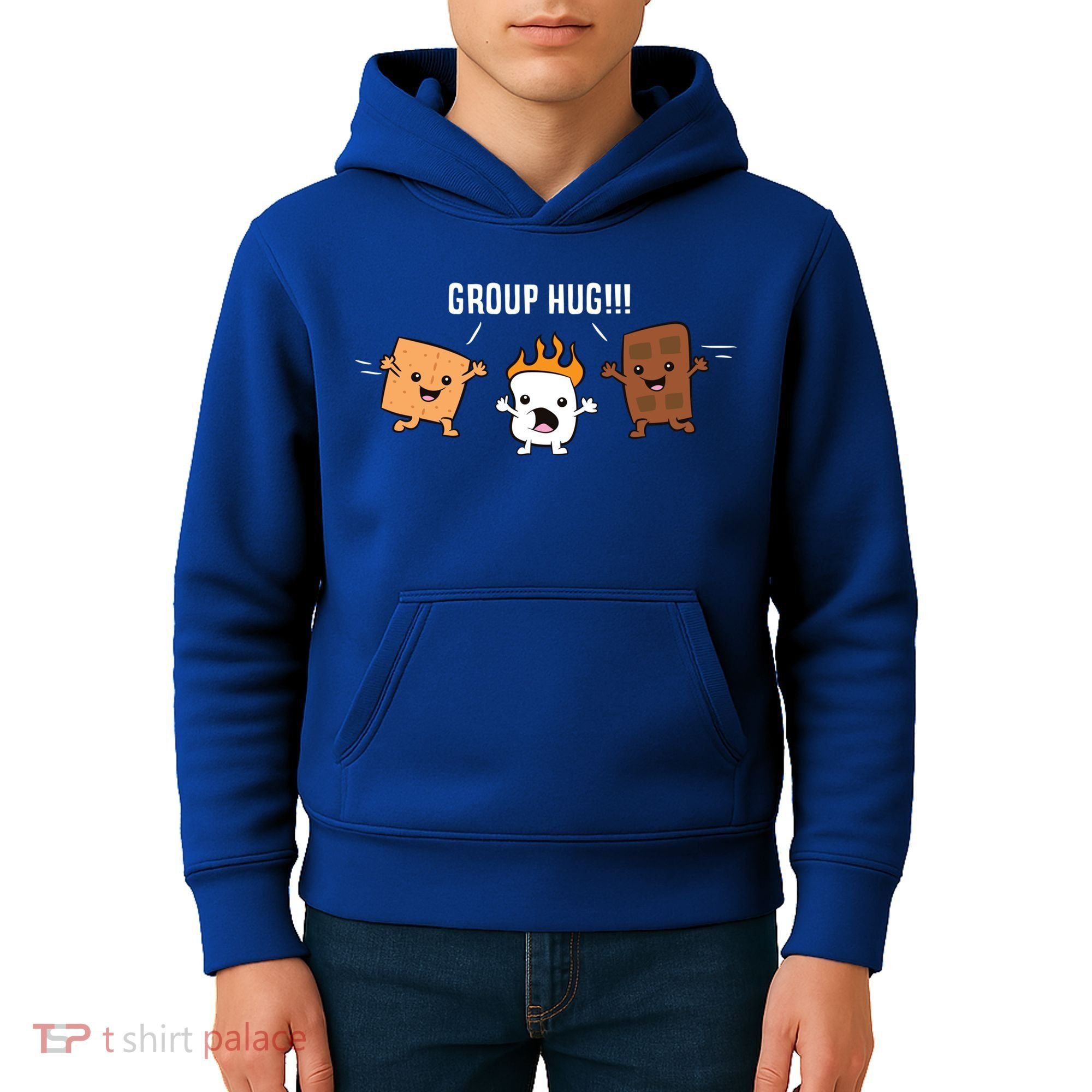 Group Hug Camping Campfire Chocolate Marshmallow S'mores Gift Kids Hoodie