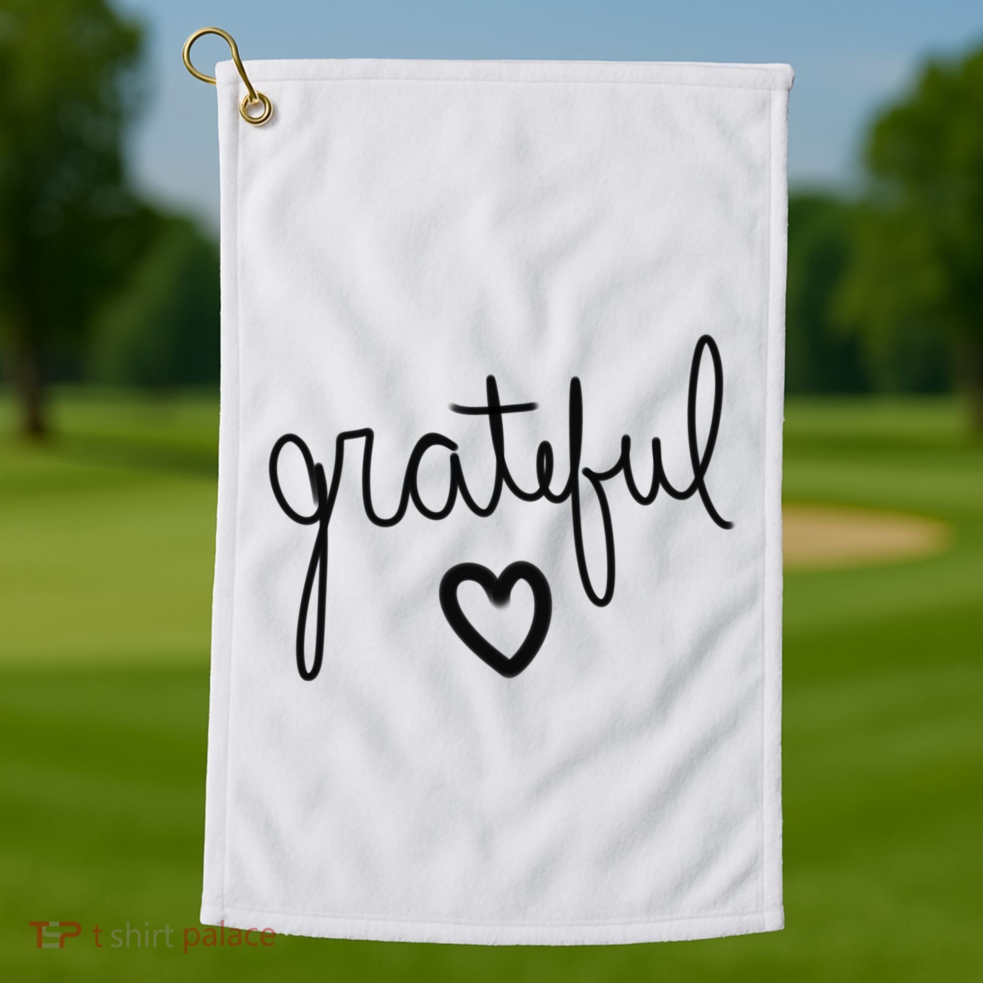 Grateful Heart Cute Gift Golf Towel