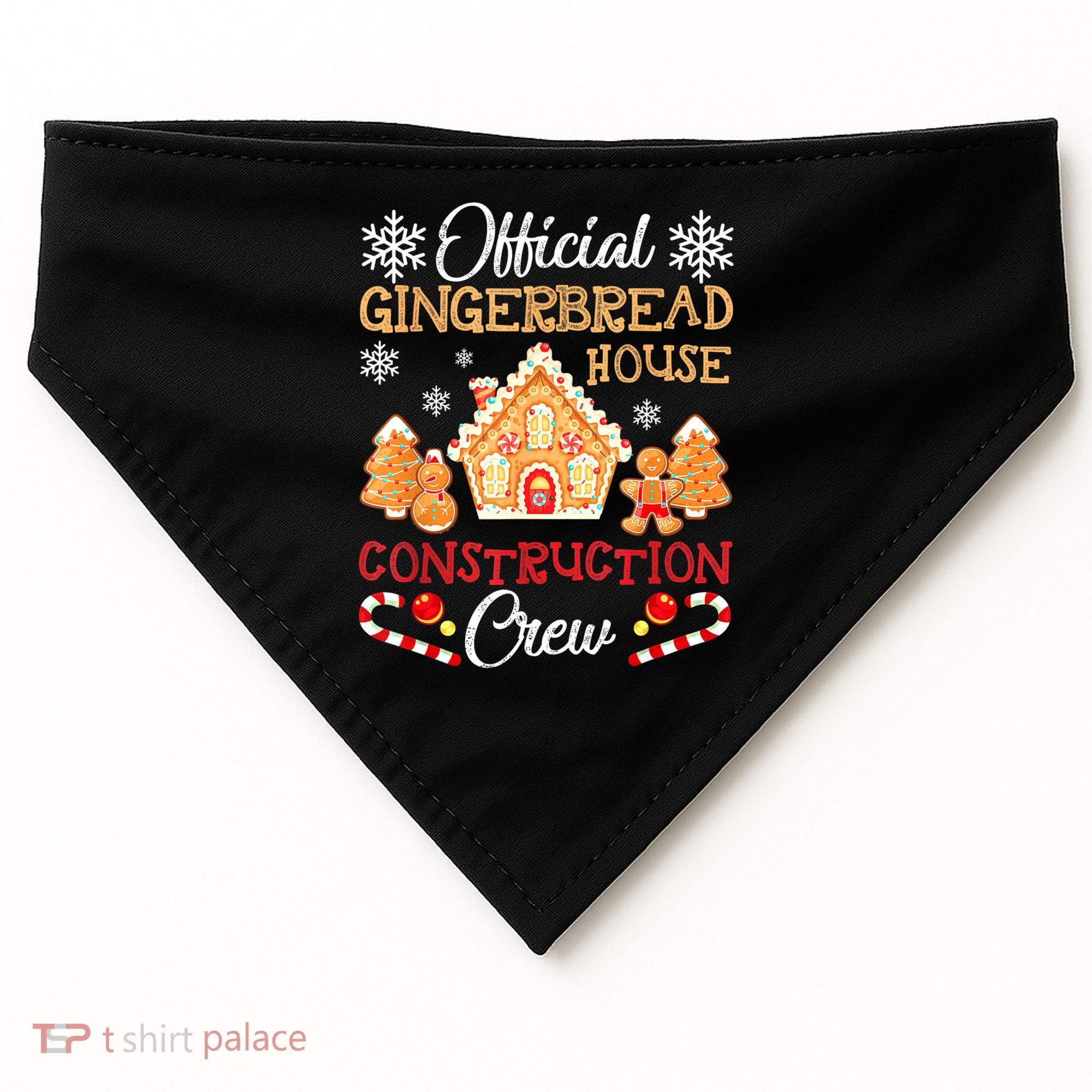 Gingerbread House Construction Crew Gingerbread USA-Made Doggie Bandana