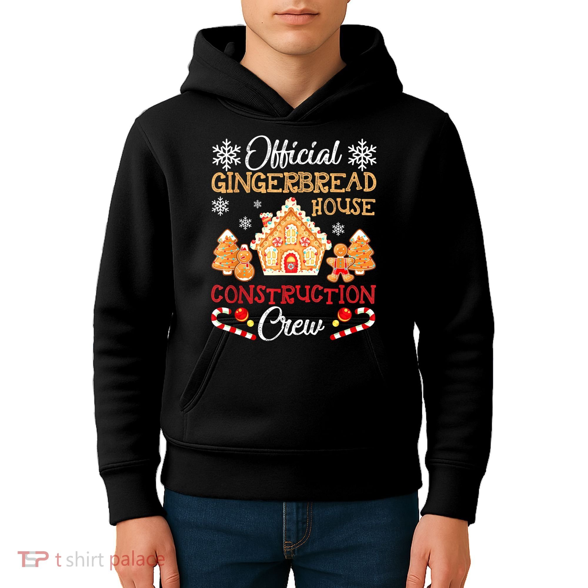 Gingerbread House Construction Crew Gingerbread Kids Hoodie
