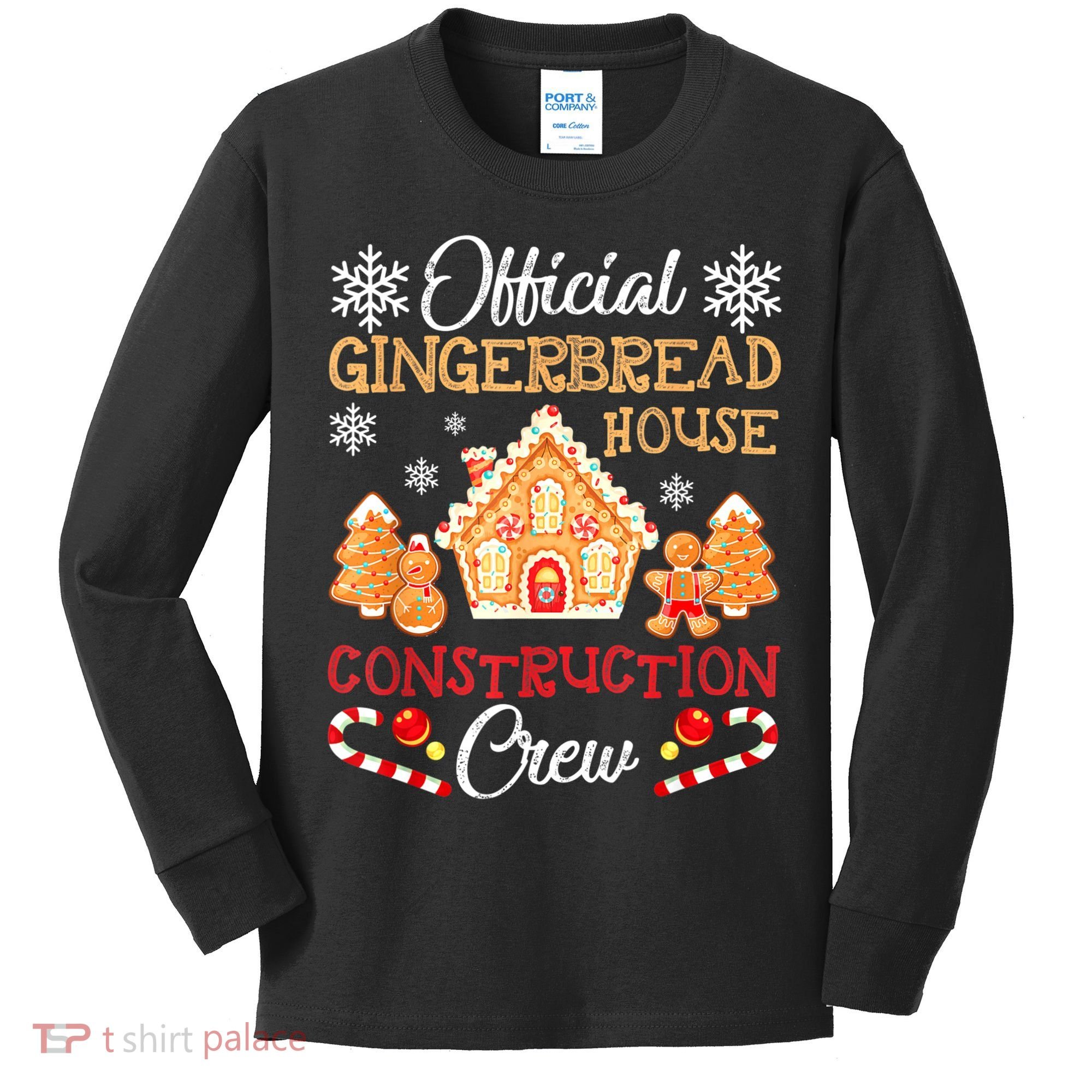 Gingerbread House Construction Crew Gingerbread Kids Long Sleeve Shirt