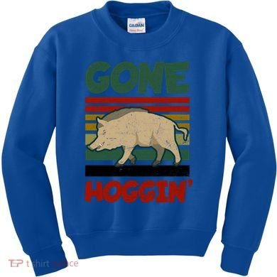 Gone Hoggin Design Boar Hunting Gift Kids Sweatshirt