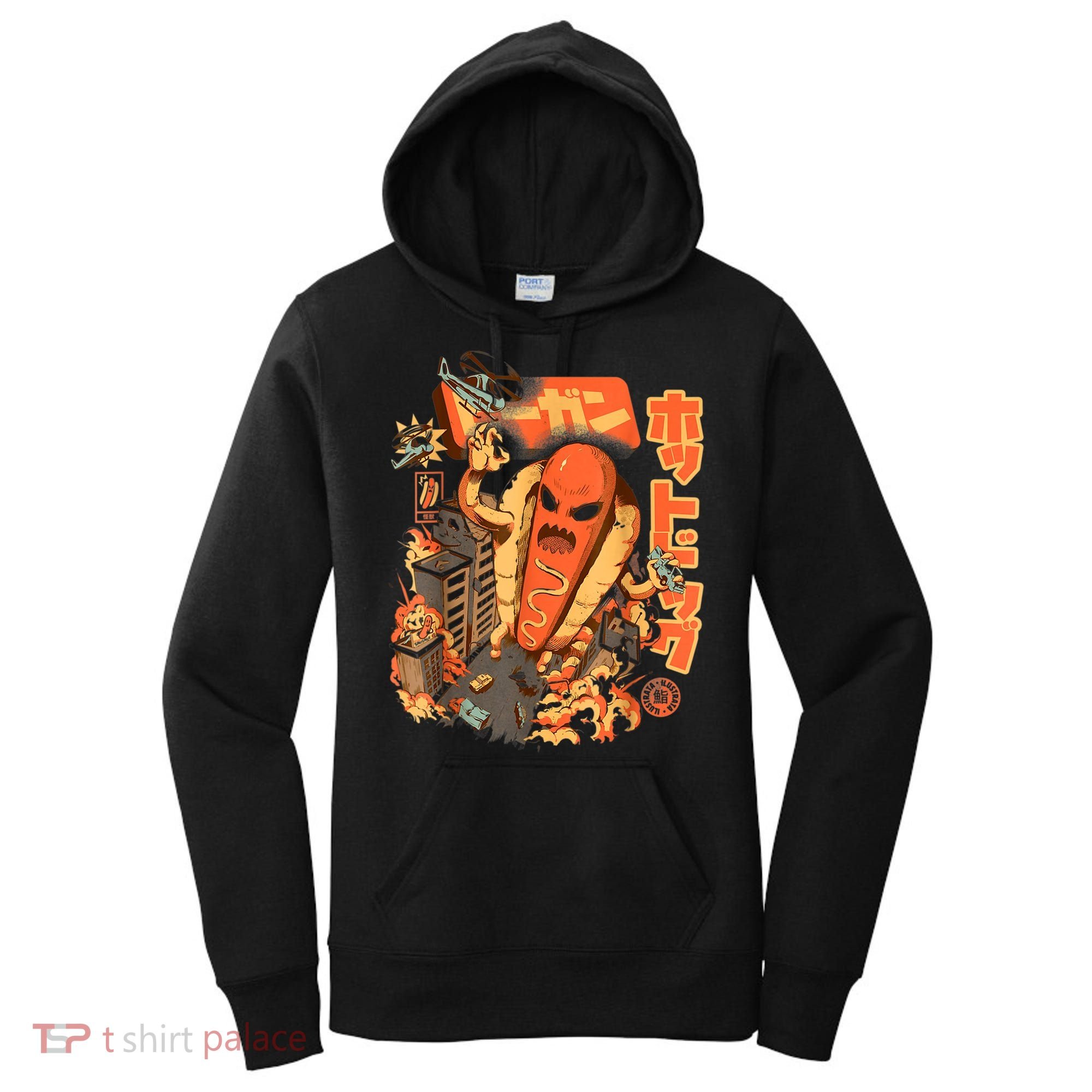Great Hot Dog Kaiju Hot Dog Anime Japanese Graphic Art Women's Hoodie