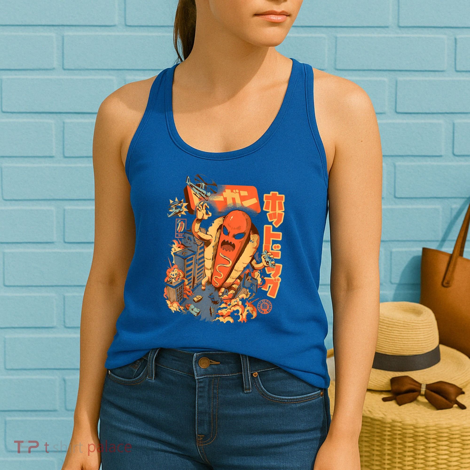 Great Hot Dog Kaiju Hot Dog Anime Japanese Graphic Art Women's Tank Top