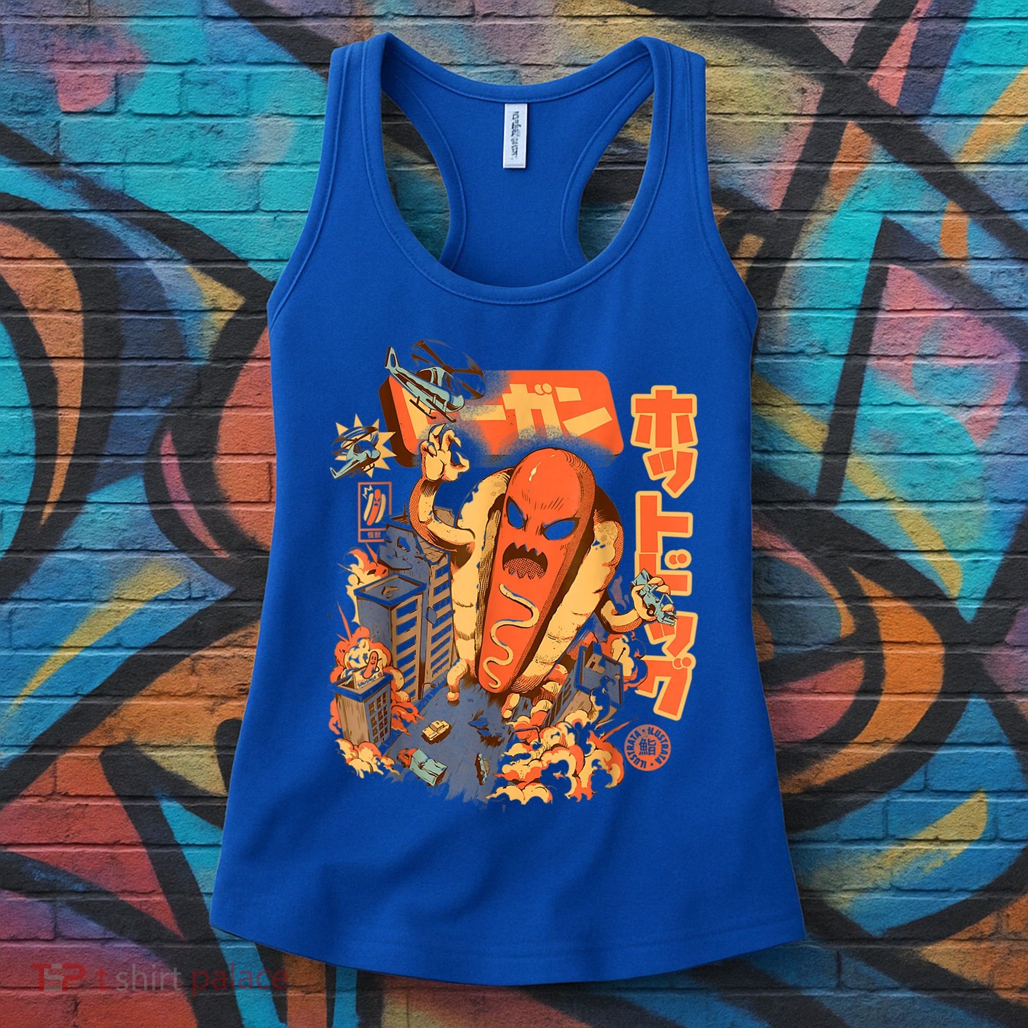 Great Hot Dog Kaiju Hot Dog Anime Japanese Graphic Art Women's Tank Top