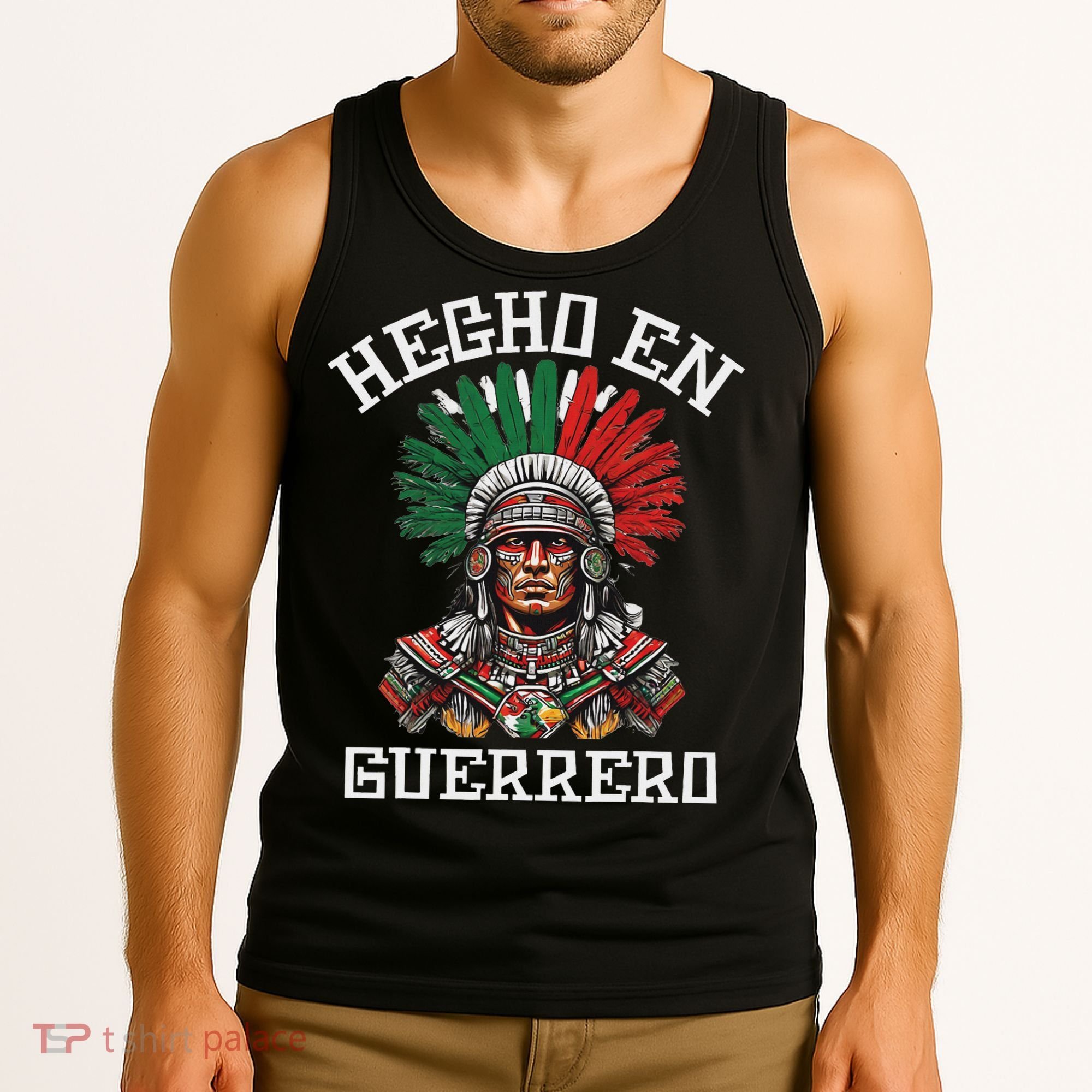 Guerrero Hecho En Guerrero Aztec Warrior Mexico Tank Top