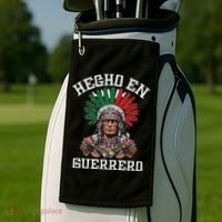 Guerrero Hecho En Guerrero Aztec Warrior Mexico Golf Towel thumb 2