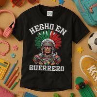 Guerrero Hecho En Guerrero Aztec Warrior Mexico Kids T-Shirt thumb 3
