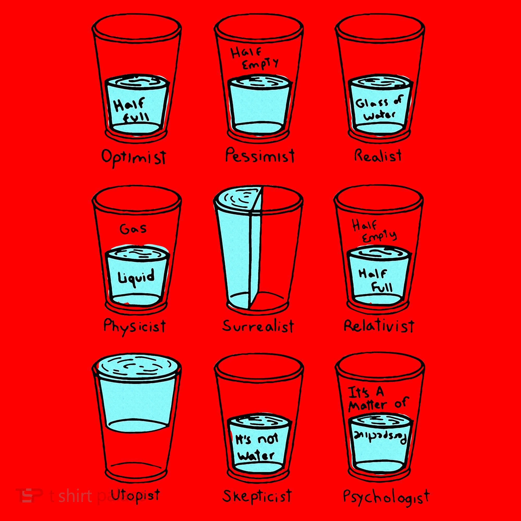 Glass half empty funny meme Psychologist Edition  Santa Hat