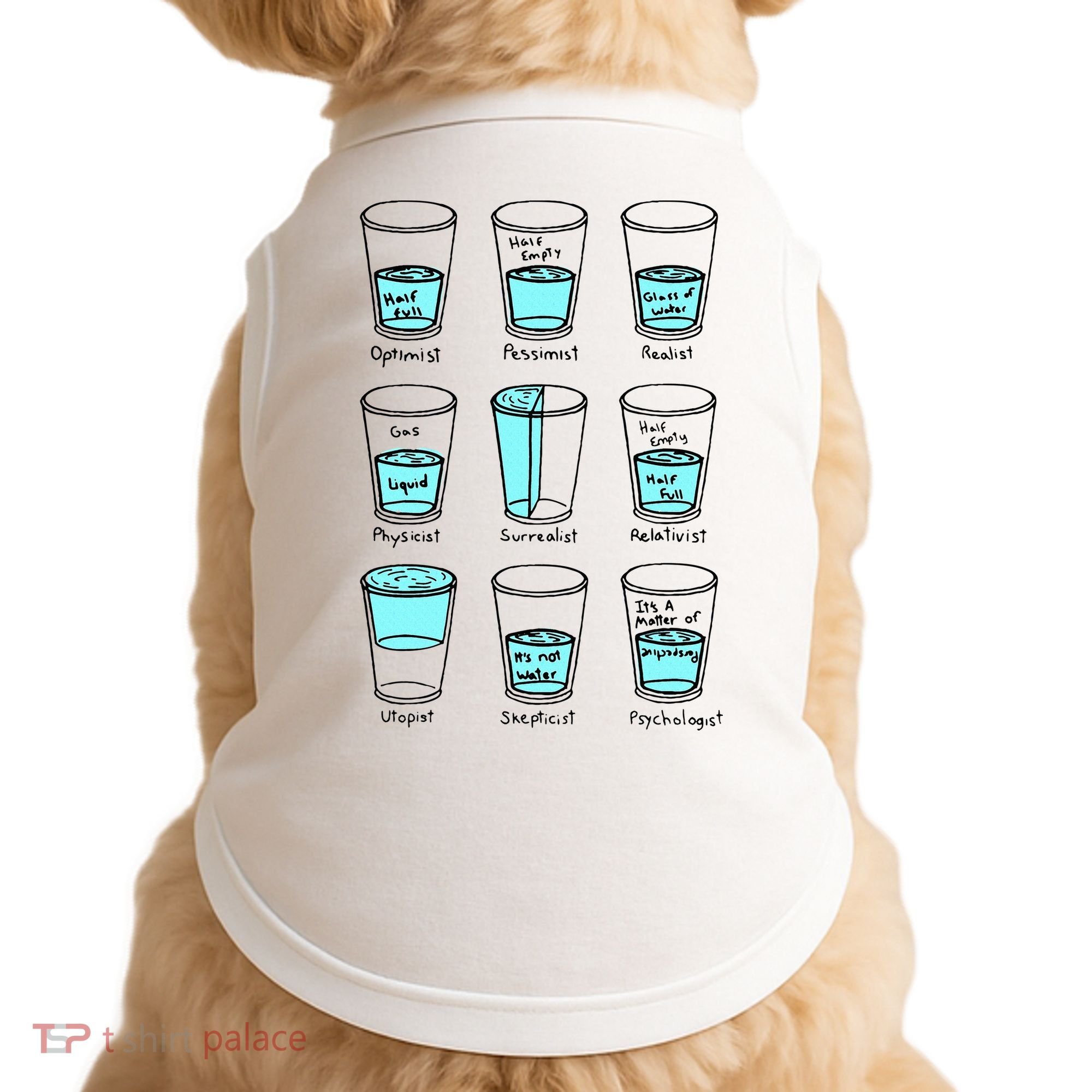 Glass half empty funny meme Psychologist Edition  Doggie Tank