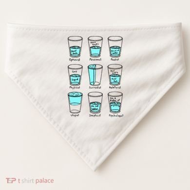Glass half empty funny meme Psychologist Edition  USA-Made Doggie Bandana