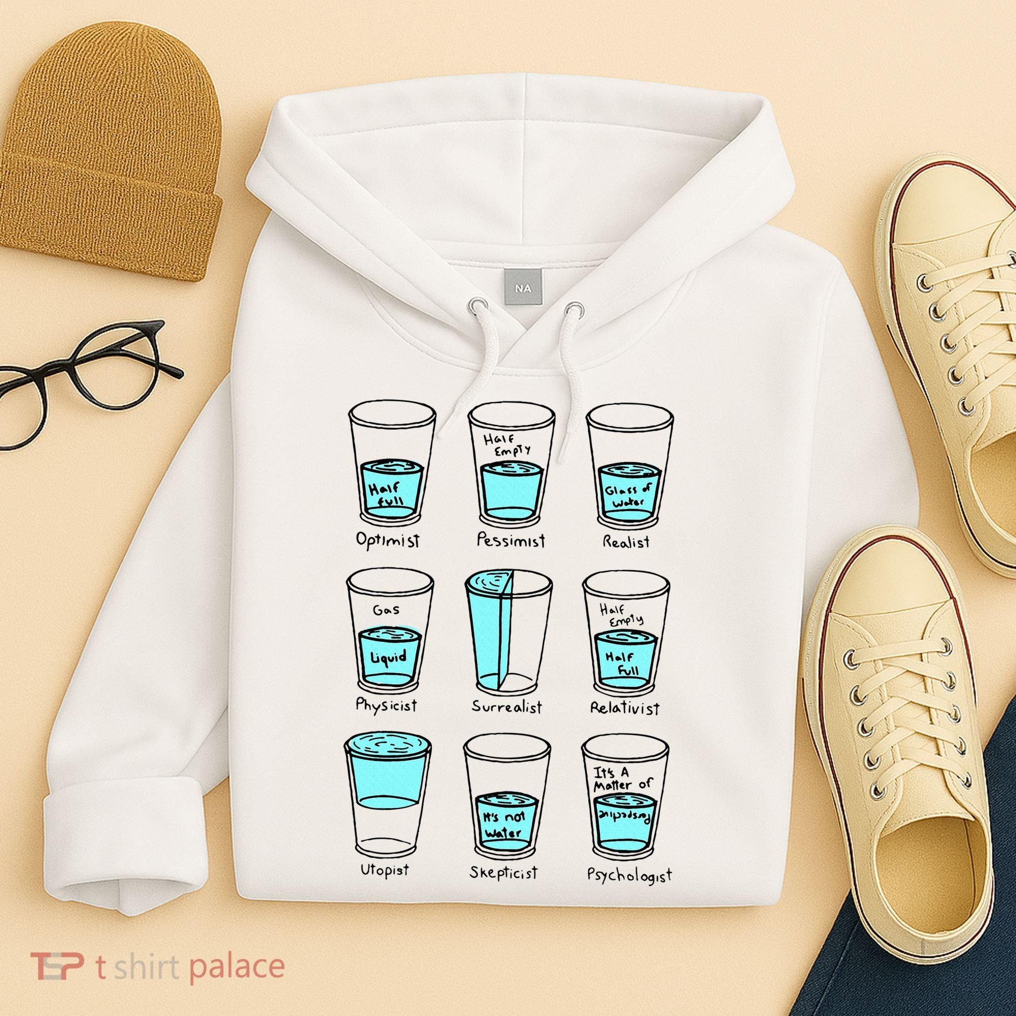 Glass half empty funny meme Psychologist Edition  Hoodie