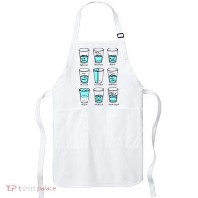 Glass half empty funny meme Psychologist Edition  Apron
