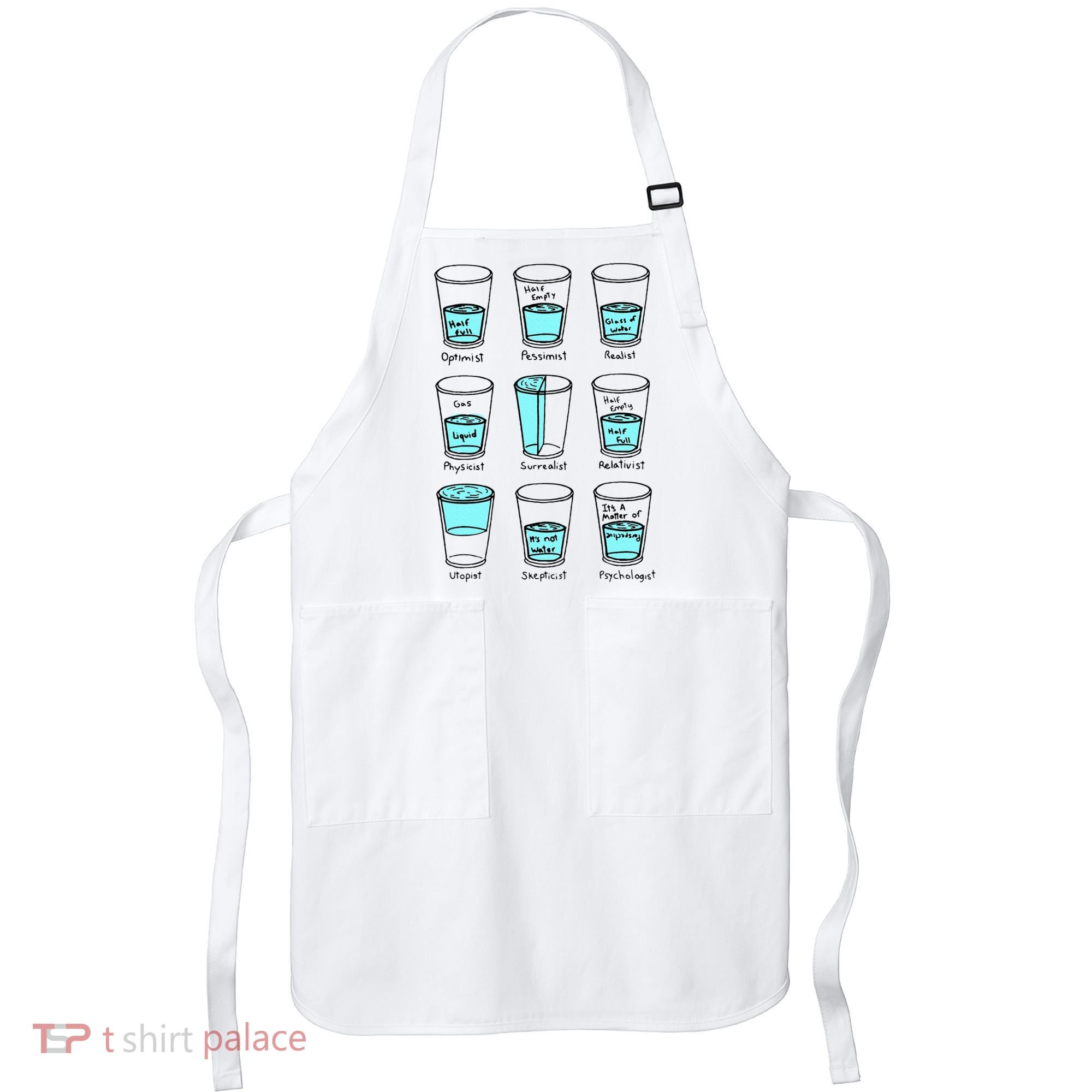 Glass half empty funny meme Psychologist Edition  Apron