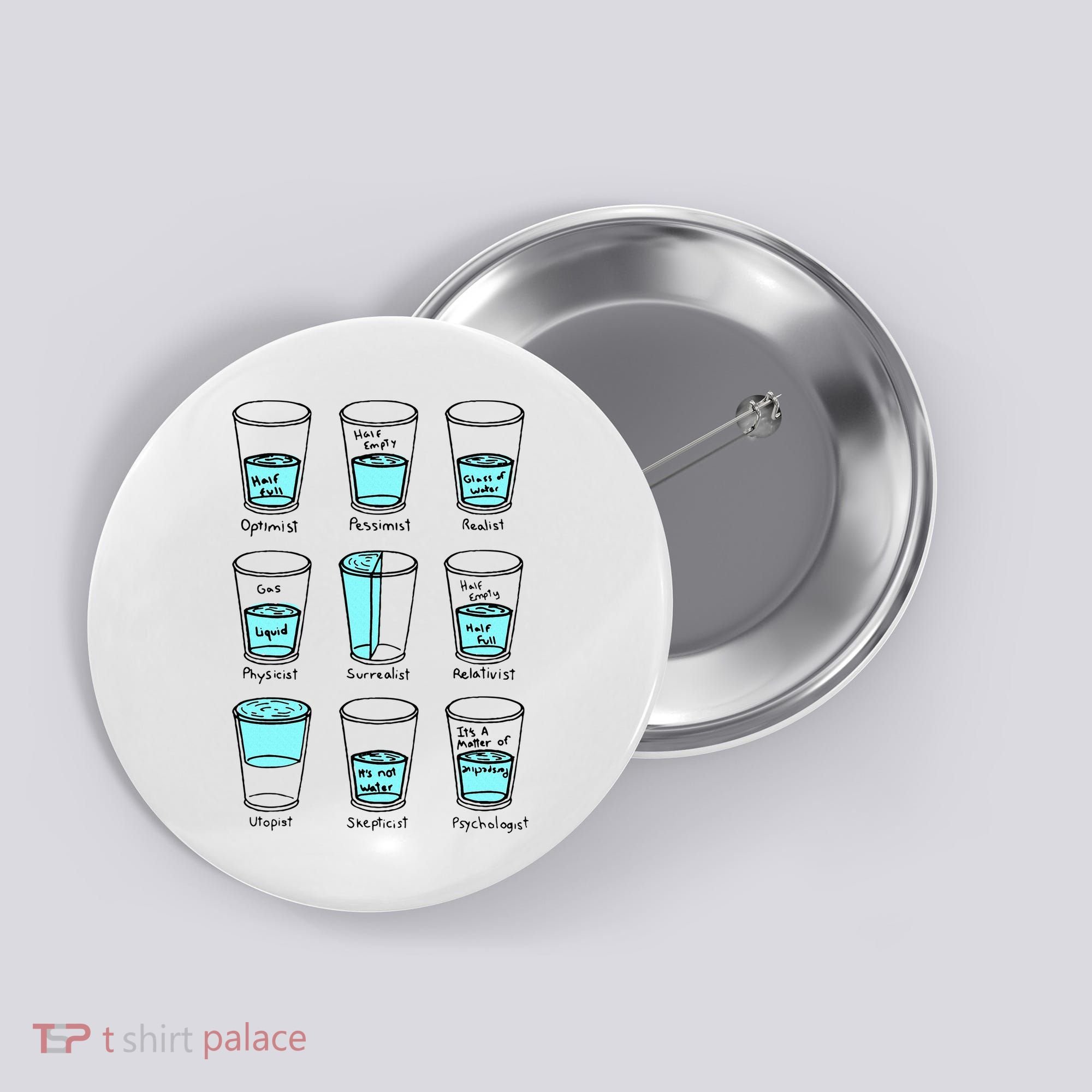 Glass half empty funny meme Psychologist Edition  Button