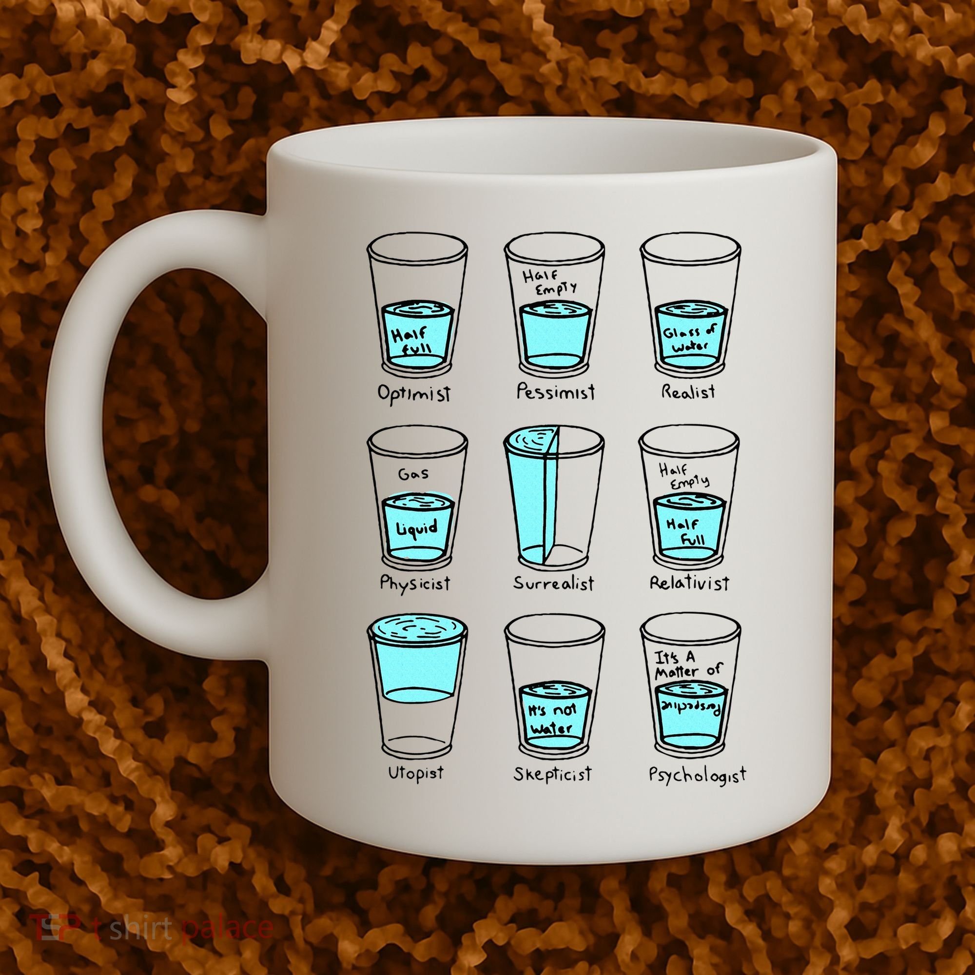 Glass half empty funny meme Psychologist Edition  Coffee Mug