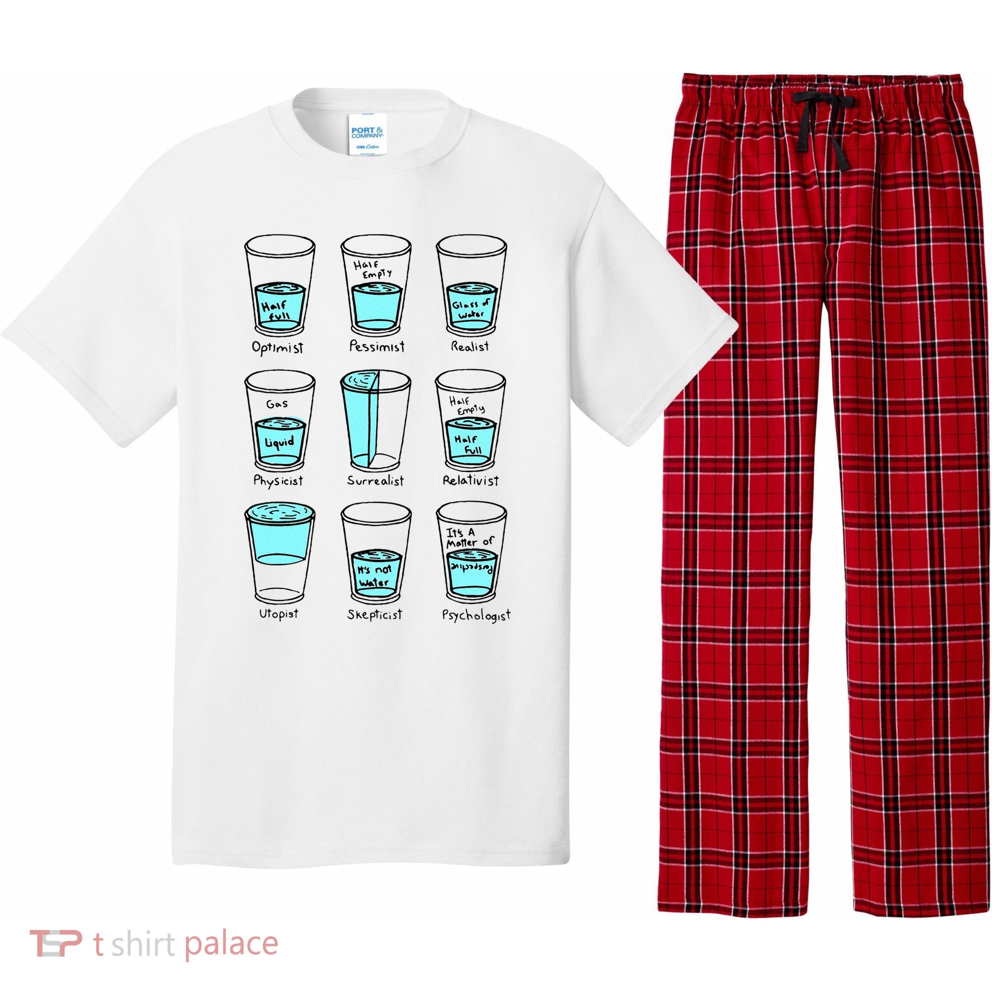 Glass half empty funny meme Psychologist Edition  Pajama Set