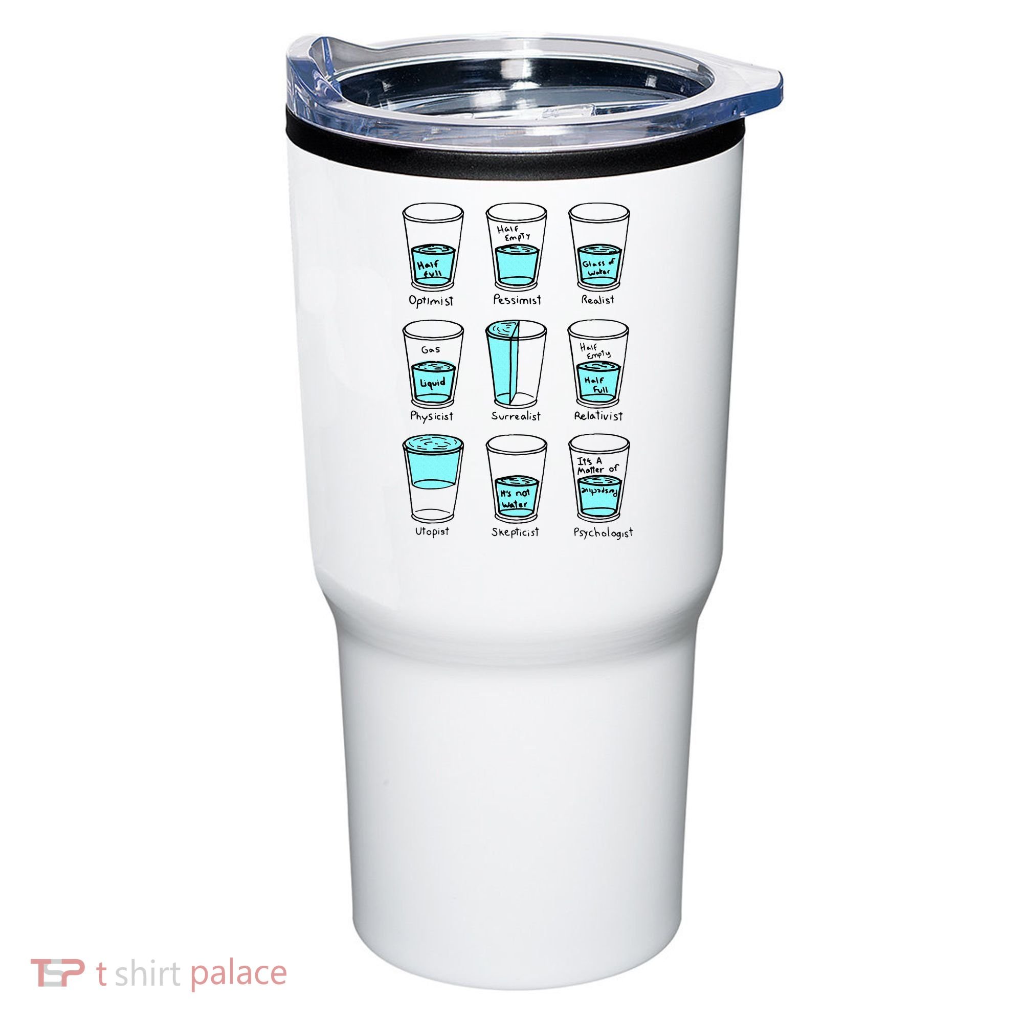 Glass half empty funny meme Psychologist Edition  Tumbler