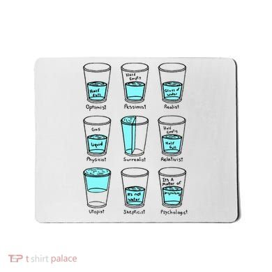 Glass half empty funny meme Psychologist Edition  Mousepad