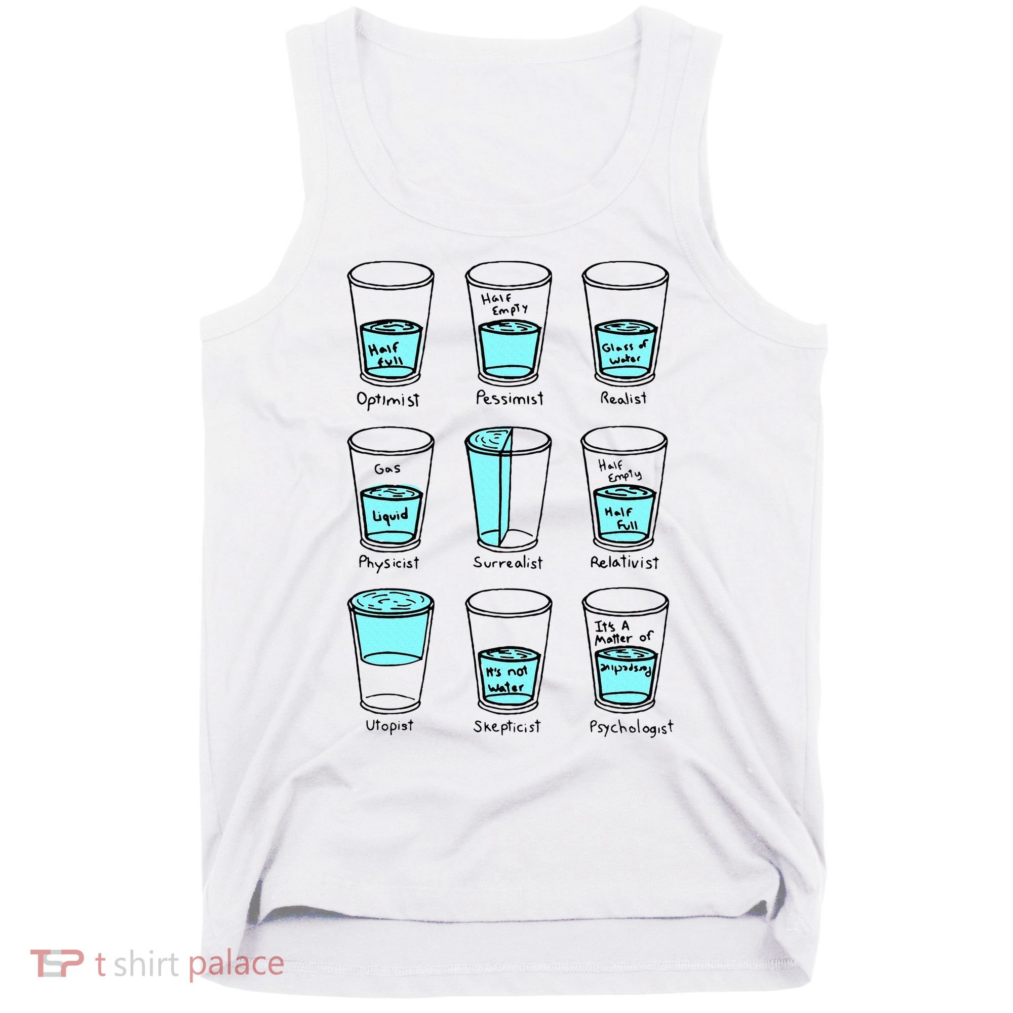 Glass half empty funny meme Psychologist Edition  Tank Top