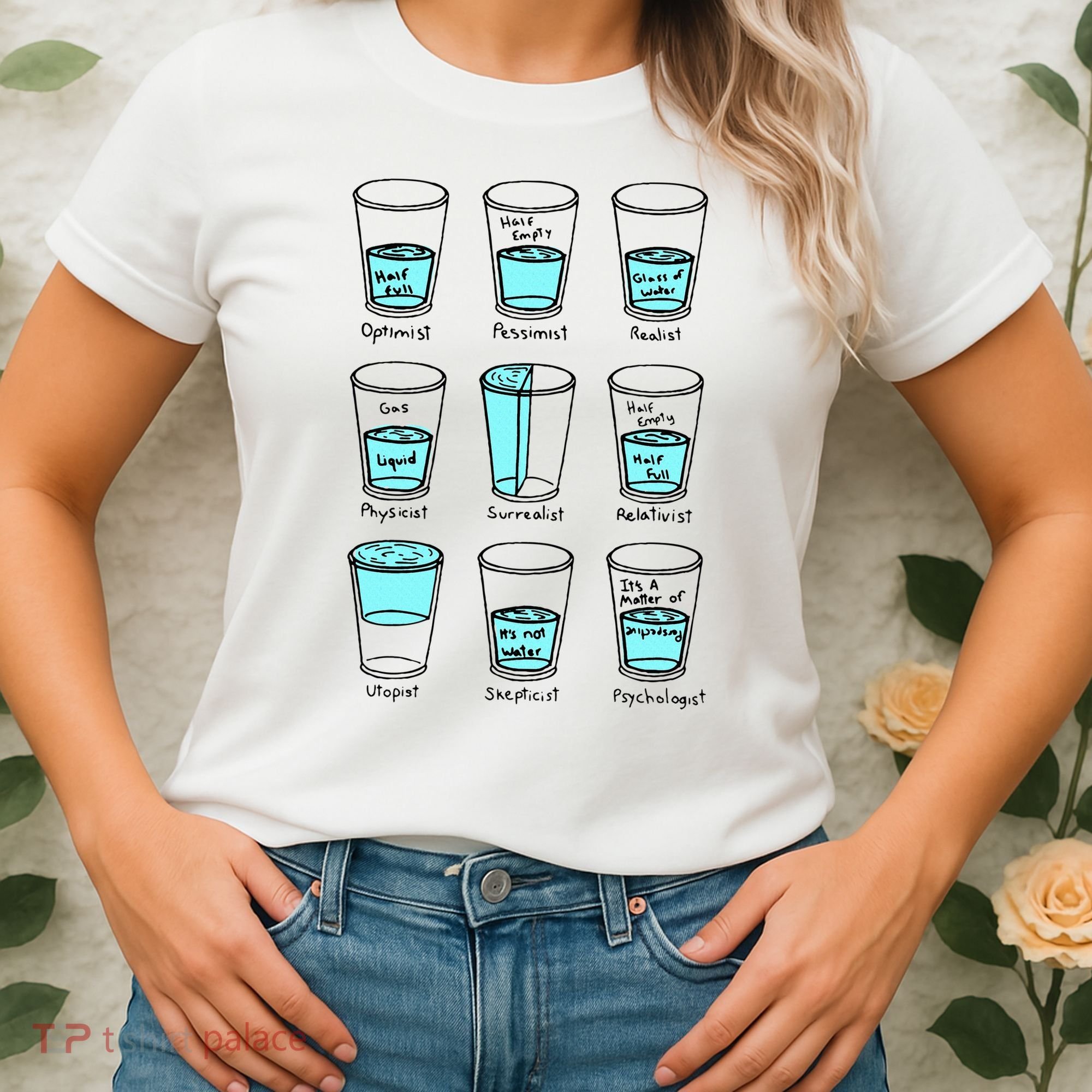 Glass half empty funny meme Psychologist Edition  Women's T-Shirt