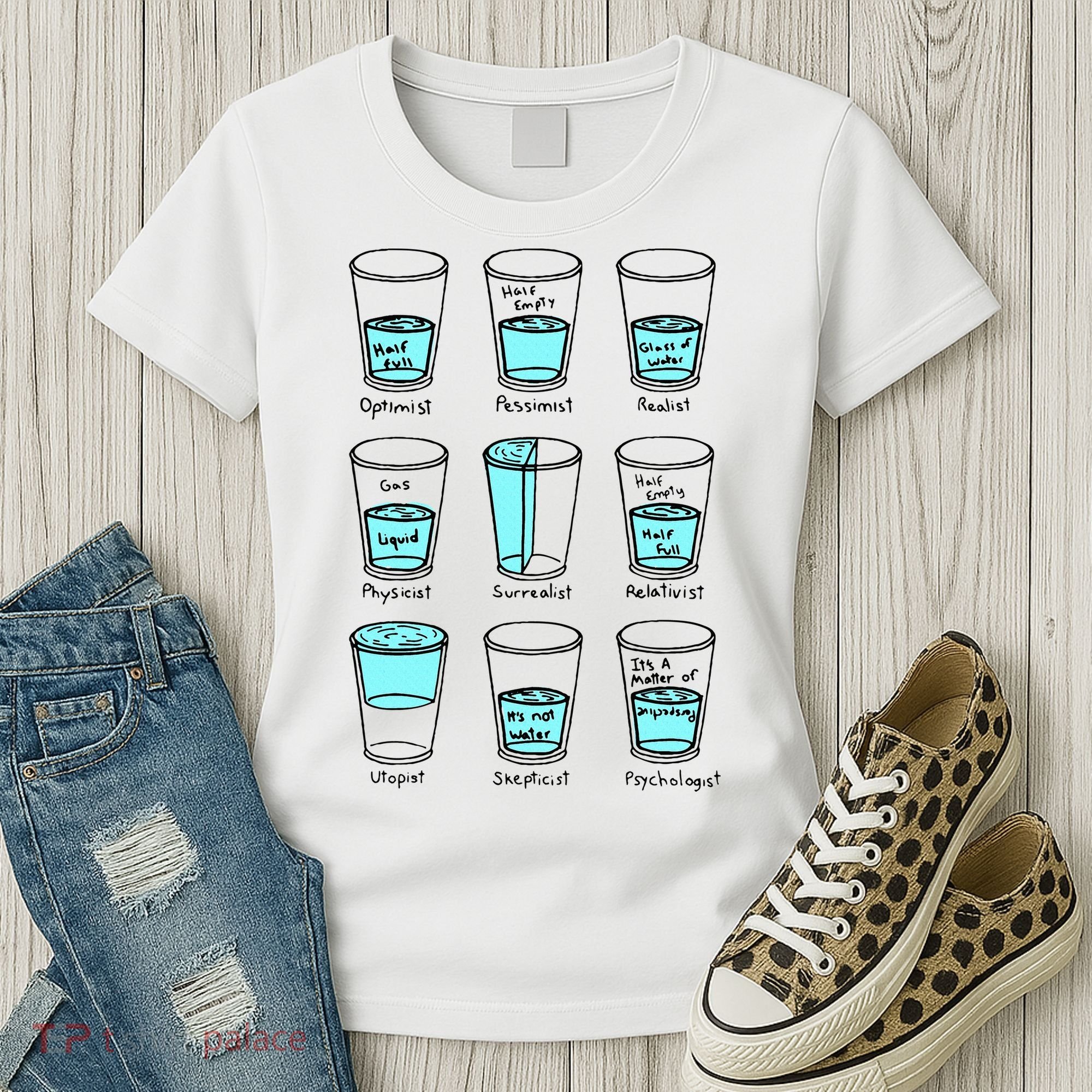 Glass half empty funny meme Psychologist Edition  Women's T-Shirt