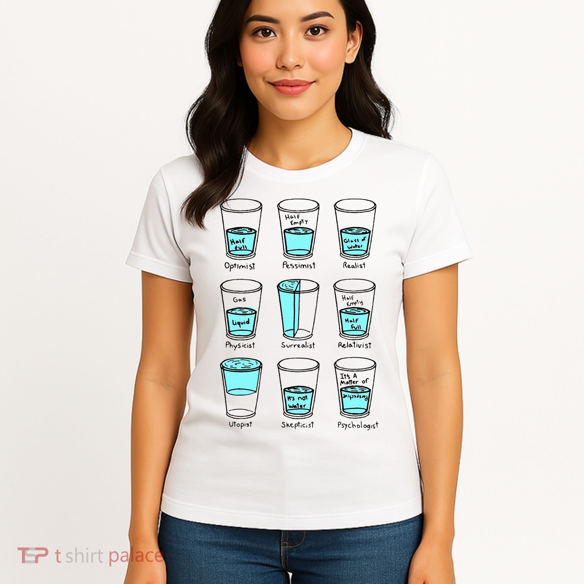Glass half empty funny meme Psychologist Edition  Women's T-Shirt