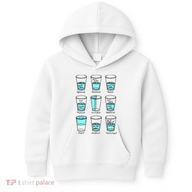 Glass half empty funny meme Psychologist Edition  Kids Hoodie
