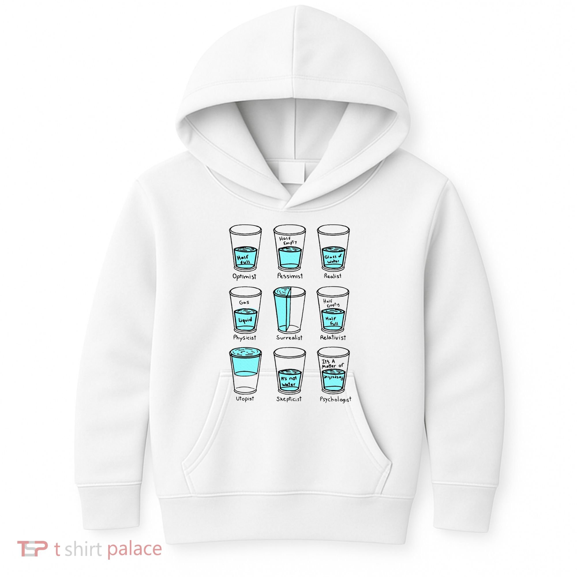 Glass half empty funny meme Psychologist Edition  Kids Hoodie