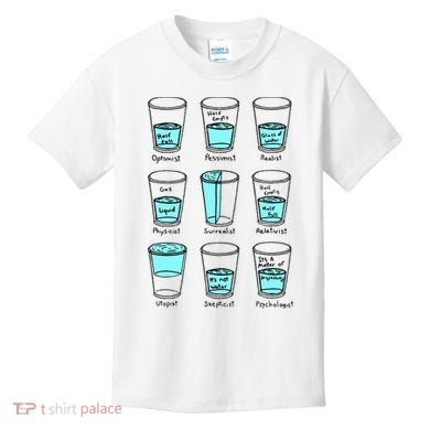 Glass half empty funny meme Psychologist Edition  Kids T-Shirt