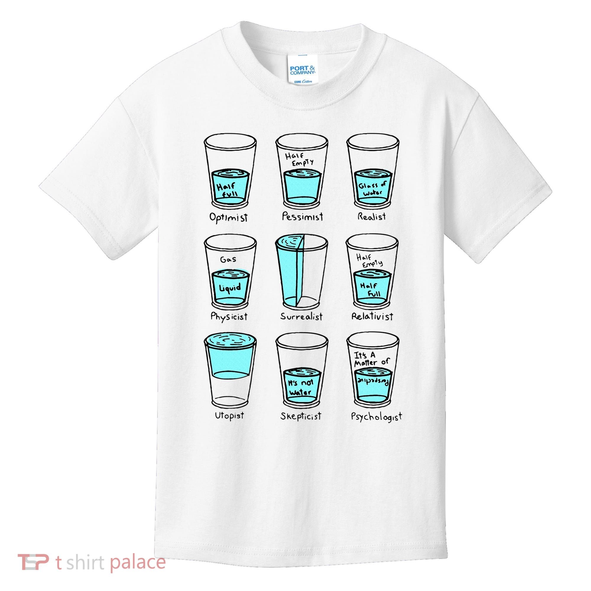 Glass half empty funny meme Psychologist Edition  Kids T-Shirt