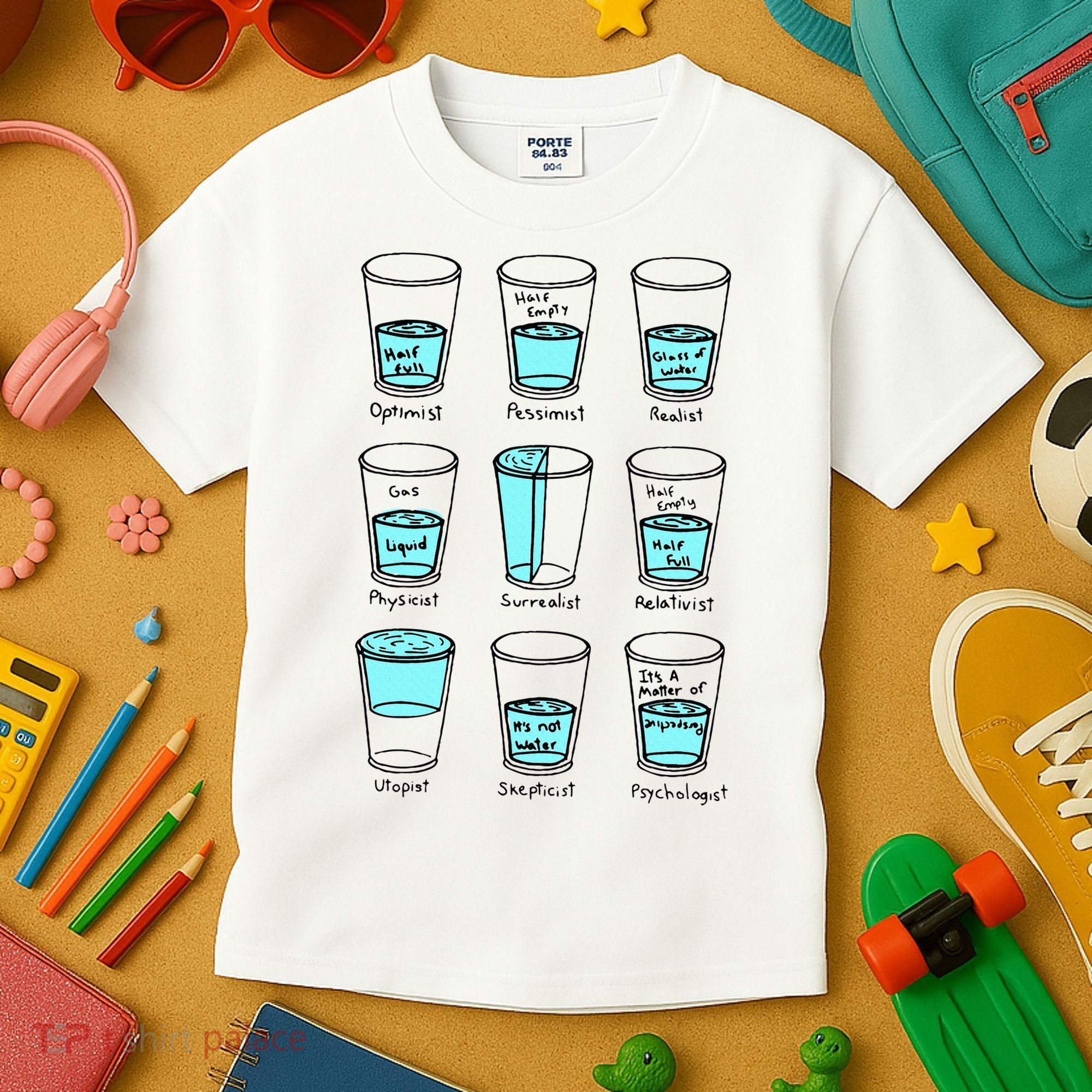 Glass half empty funny meme Psychologist Edition  Kids T-Shirt