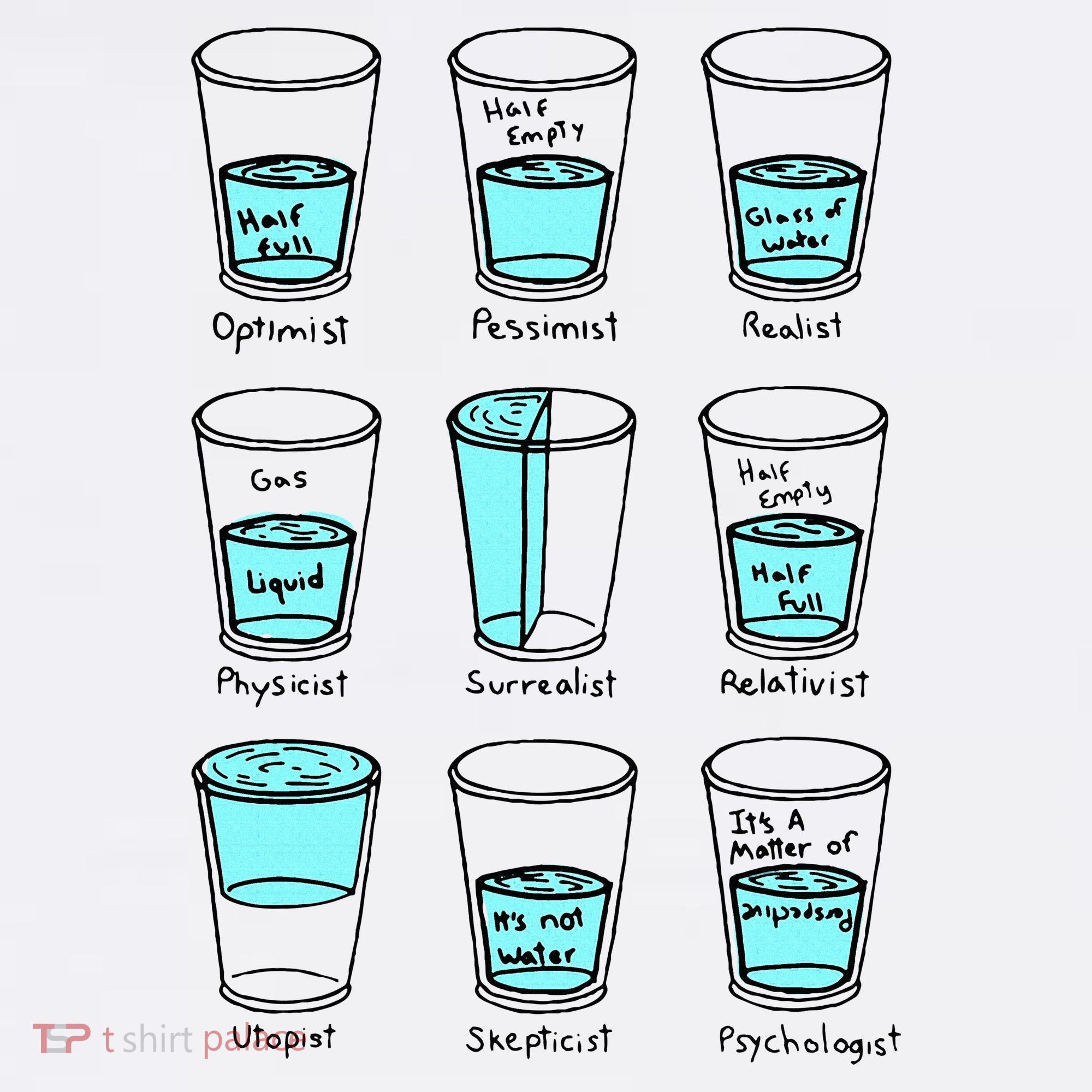 Glass half empty funny meme Psychologist Edition  Kids T-Shirt