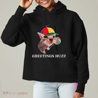 Greetings Huzz Funny Gen Z Gen Alpha Slang Silly Cat Meme Ladies Heavyweight Boxy Pullover Hoodie thumb 0