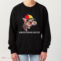 Greetings Huzz Funny Gen Z Gen Alpha Slang Silly Cat Meme Women's Sweatshirt thumb 0