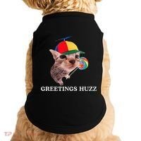 Greetings Huzz Funny Gen Z Gen Alpha Slang Silly Cat Meme Doggie Tank thumb 0
