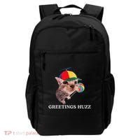 Greetings Huzz Funny Gen Z Gen Alpha Slang Silly Cat Meme Backpack thumb 0