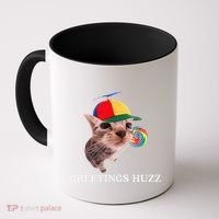 Greetings Huzz Funny Gen Z Gen Alpha Slang Silly Cat Meme Coffee Mug thumb 0