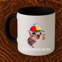 Greetings Huzz Funny Gen Z Gen Alpha Slang Silly Cat Meme Coffee Mug thumb 2