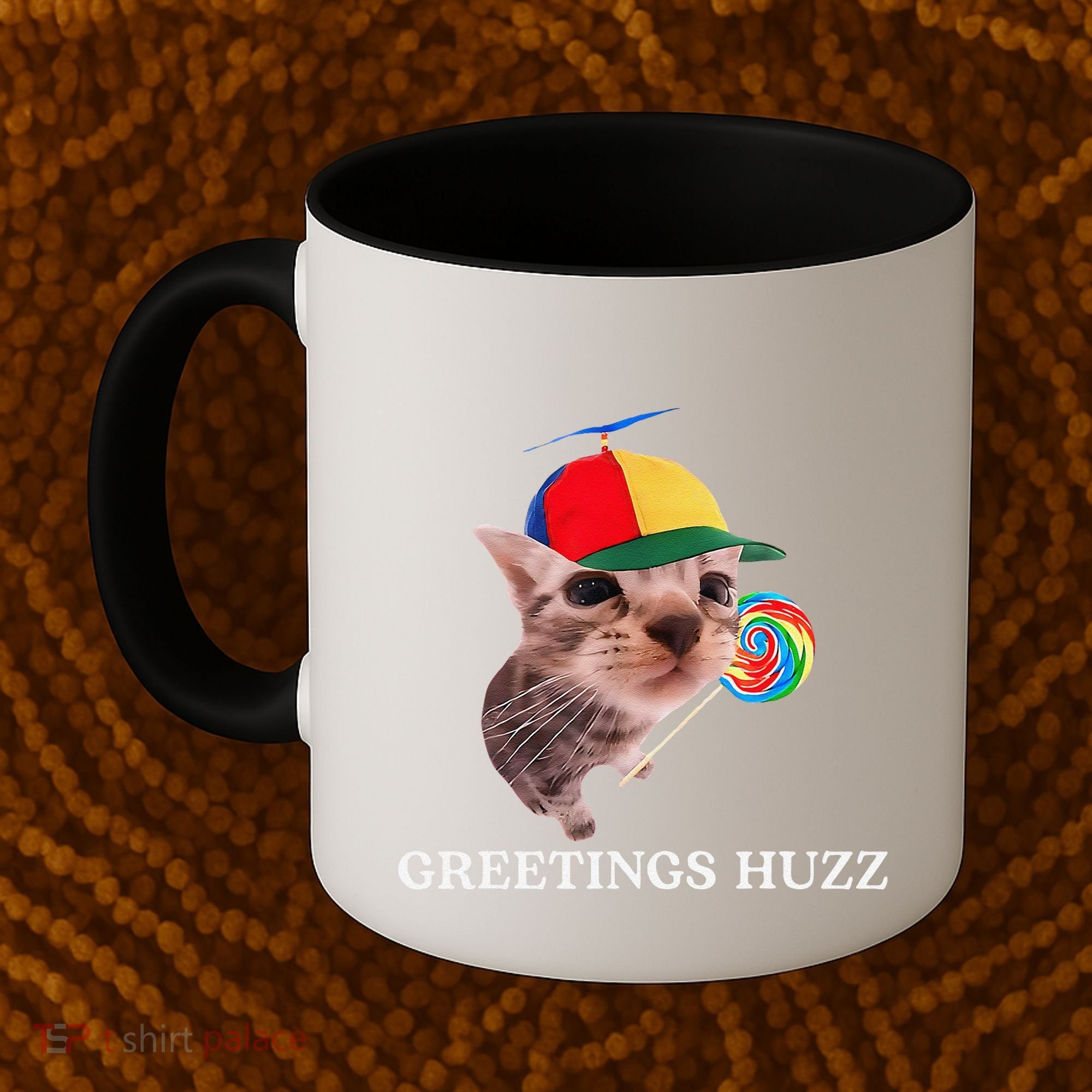 Greetings Huzz Funny Gen Z Gen Alpha Slang Silly Cat Meme Coffee Mug