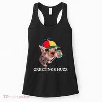 Greetings Huzz Funny Gen Z Gen Alpha Slang Silly Cat Meme Women's Tank Top thumb 0